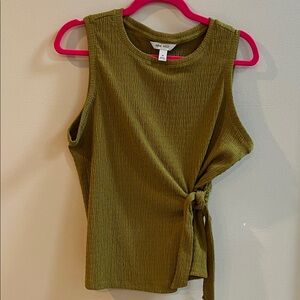 Nine West Army Green Sleeveless Tank with Side Tie